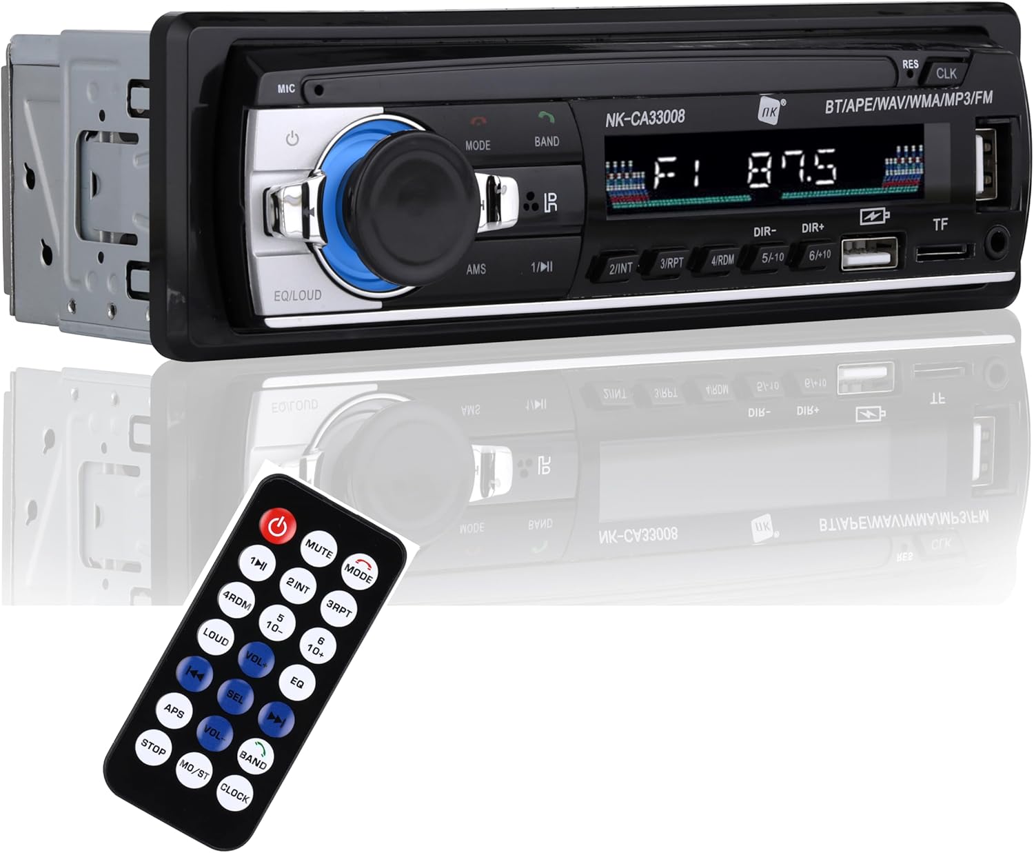 Bluetooh-autoradio – Aux-funktion, Fadio Fm 87,5–108 Mhz Ams, Mp3-player Und Dual-usb-anschluss, Ukw-stereo, 4 X 40 W Stereo-freisprecheinrichtung, Fernbedienung, Lcd-bildschirm, Ios Und Android