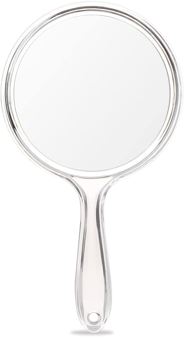 1-teiliger Handspiegel Mit Griff, Doppelseitiger Handspiegel, Vergrößerungsspiegel, Tragbarer Schminkspiegel, Taschenspiegel, Heim- Und Reisegebrauch, Tägliches Make-up Für Frauen
