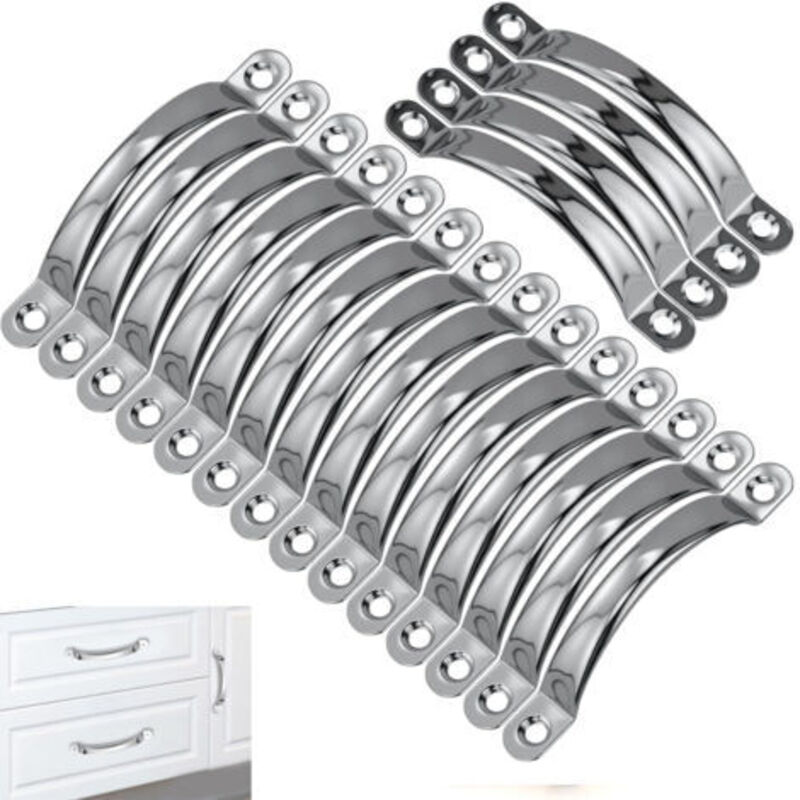 [niemals Verwendet] 18-teiliges Set Edelstahlgriffe, Küchenschrankgriffe, Für Küche, Schrank, Schubladenelemente, Badezimmer, Schlafzimmer (silber)