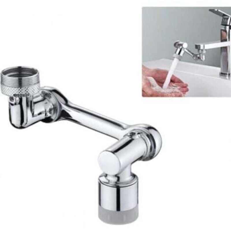 [niemals Verwendet] Universeller, Um 1080° Drehbarer Wasserhahnaufsatz, Weitwinkel-drehroboterarm, Universalwasserhahn Mit Spritzschutzfilter, Wasserhahn Mit 2 Wasserauslassmodi (dual-modus)