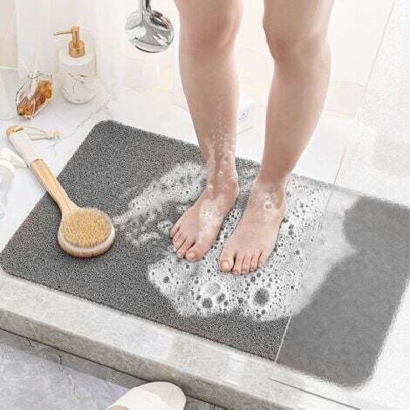 [niemals Verwendet] Rutschfeste Badezimmermatte, Geeignet Für Die Dusche, Grau Und Schwarz, 40 X 60 Cm, Hoch Saugfähig, Schnelltrocknend, Komfortabel Und Strapazierfähig.