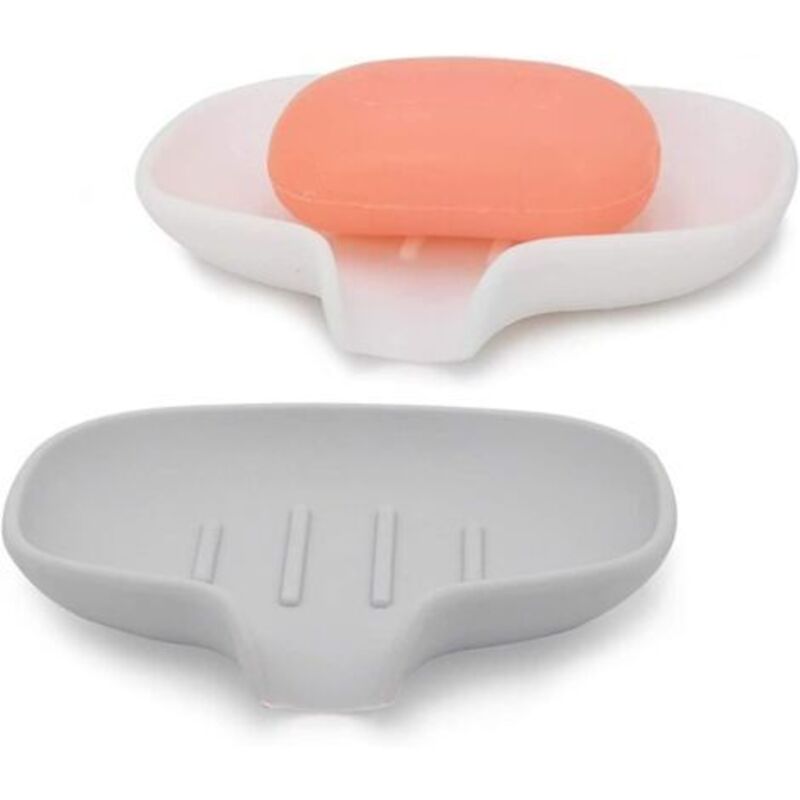 [niemals Verwendet] (grau + Weiß) Set Mit 2 Selbstentleerenden Seifenschalen Für Dusche/badezimmer/küche Zum Händewaschen