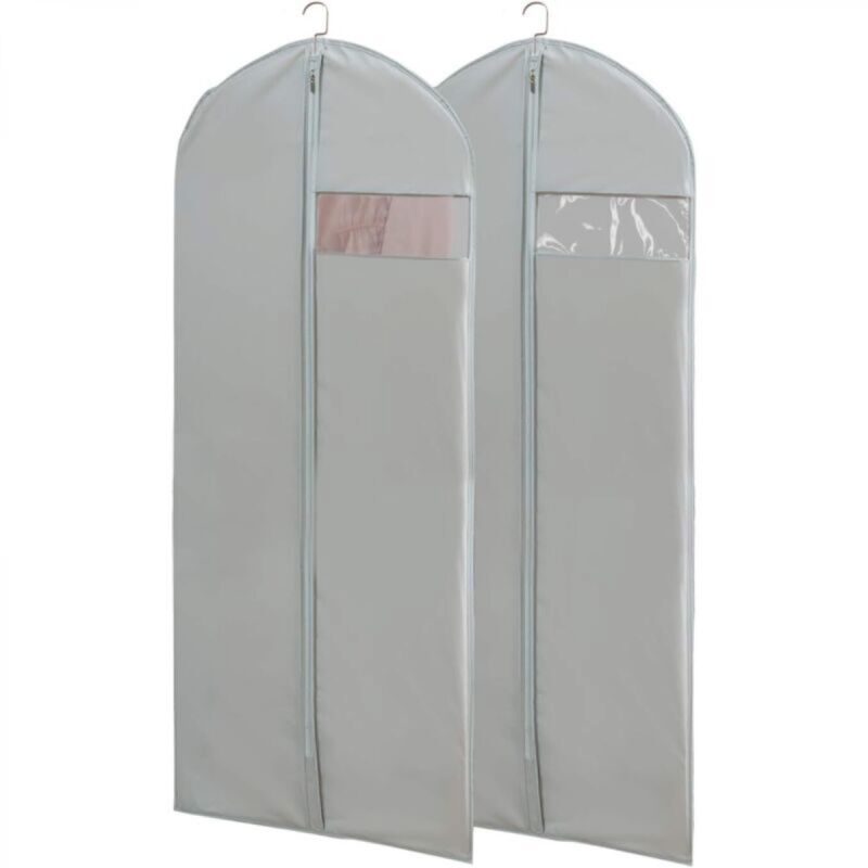 [niemals Verwendet] Set Mit 2 Kleidersäcken Zur Organisation Ihrer Garderobe, 65 Zoll, Grau