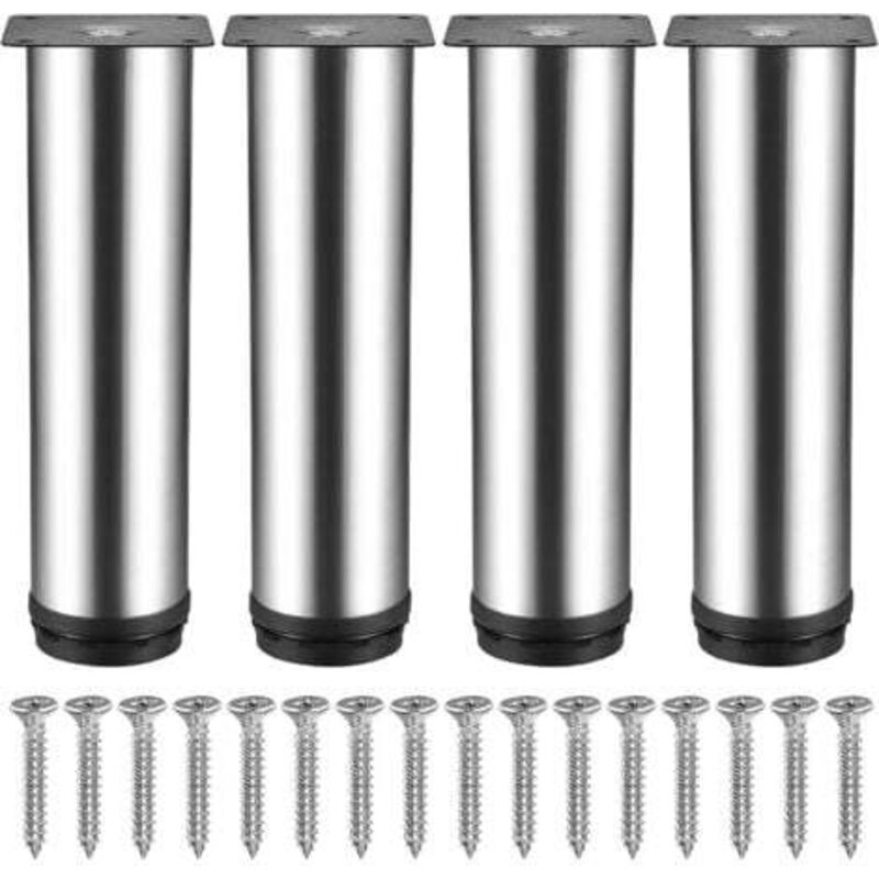 [niemals Verwendet] Möbelfüße Aus Edelstahl – 50 X 200 Mm, Tischbeine Aus Metall, Schrankfüße, Höhenverstellbare Möbelfüße (10 Mm) Für Schlafsofas, Kleiderschränke Und Arbeitsplatten