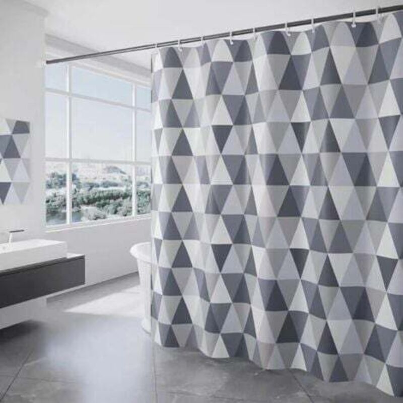 [niemals Verwendet] Duschvorhang 180 X 180 Cm, Dreieckiger Duschvorhang, Schimmelresistenter, Wasserdichter Duschvorhang, Mit 12 Duschvorhangringen, Geeignet Für Badezimmer