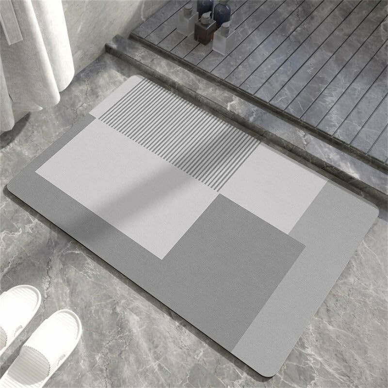 [niemals Verwendet] 50 X 80 Cm Große Badematte Aus Diatomitstein, Schnelltrocknend, Rutschfest, Schlicht, Super Saugfähig, Quadratisch, Ideal Für Verlegte Badematten
