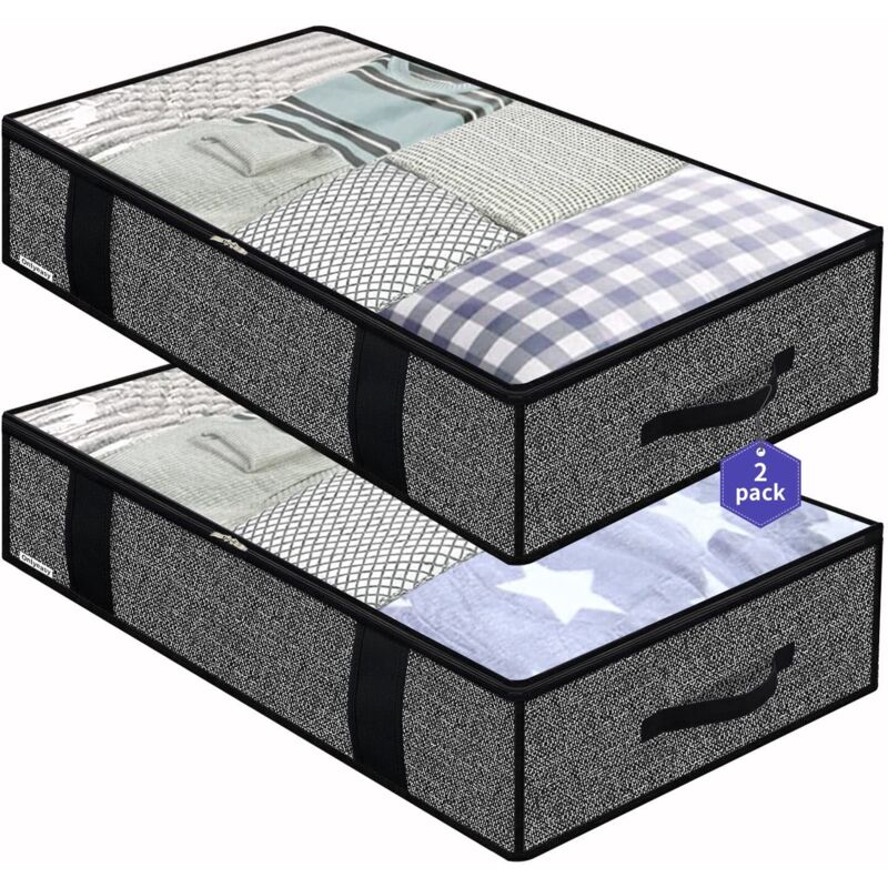[niemals Verwendet] Aufbewahrungstaschen Für Unter Das Bett, 2er-set, Kleiderschrank-organizer, Weiche, Faltbare Taschen Mit 4 Verstärkten Griffen Zur Aufbewahrung Von Kleidung Und Bettdecken, 100 X 5