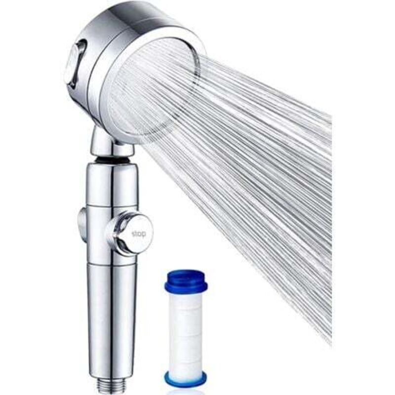 [niemals Verwendet] Universeller Hochdruck-handbrausekopf, 3 Wassersparmodi, Ein-/ausschalter Per Knopfdruck, Mit Austauschbarem Pp-filter, Geeignet Für Badezimmer Und Spas