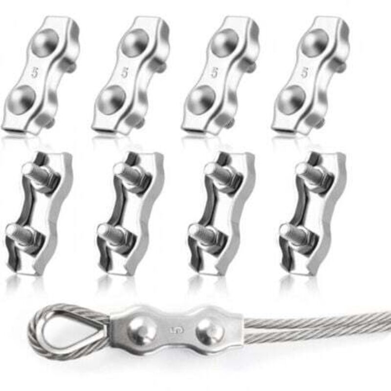 [niemals Verwendet] Stück M5 Duplex-kabelklemmen, Duplex-drahtseilklemmen Aus Edelstahl 304, 5-mm-kabelklemmen Für Drahtseil-wäscheleinen, Sonnenschutz