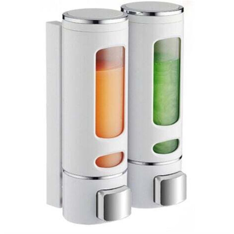 [niemals Verwendet] Wandseifenspender (2 X 400 Ml), Shampoo- Und Duschgelspender, Doppel-duschseifenspender, Manueller Wandseifenspender, Handdesinfektionsmittelspender