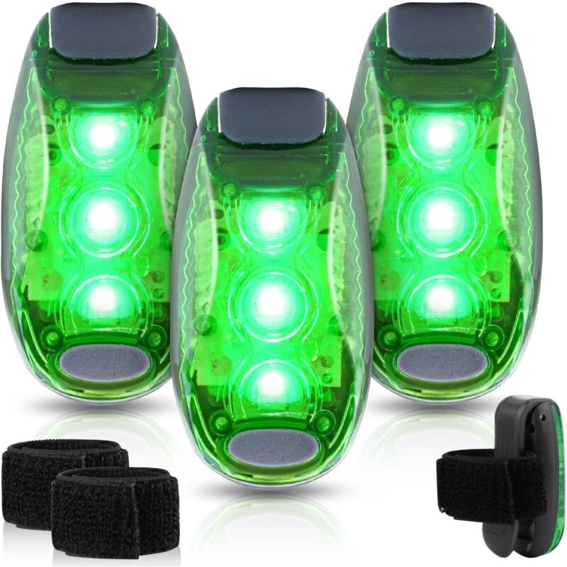 Set Mit 3 Blinkenden Led-sicherheitsclips Für Schultaschen, Rucksäcke, Kinderwagen Oder Jogginghosen – Hohe Sichtbarkeit, Batterien Enthalten.