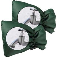 Set Mit 2 Schutzhüllen Für Außenwasserhähne. Dicker Schutz Vor Frost. Wasserdicht. Grün.