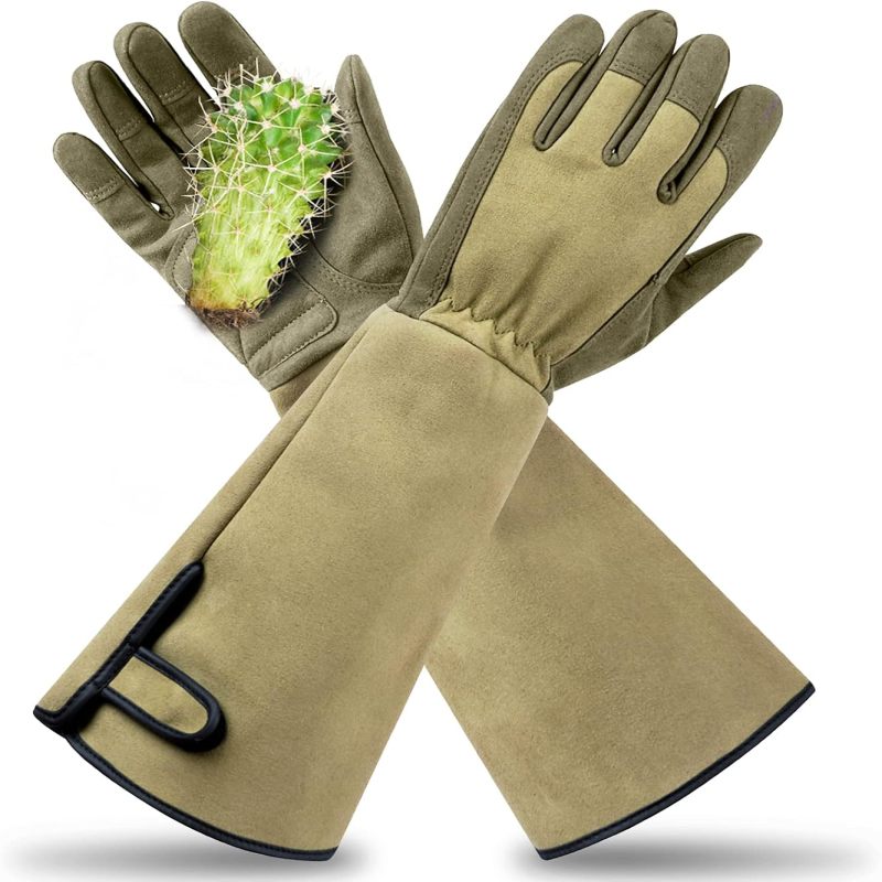 Professionelle, Dornenfeste Gartenhandschuhe Zum Rosenschneiden, Schutz Bis Zum Unterarm, Unisex, Grün
