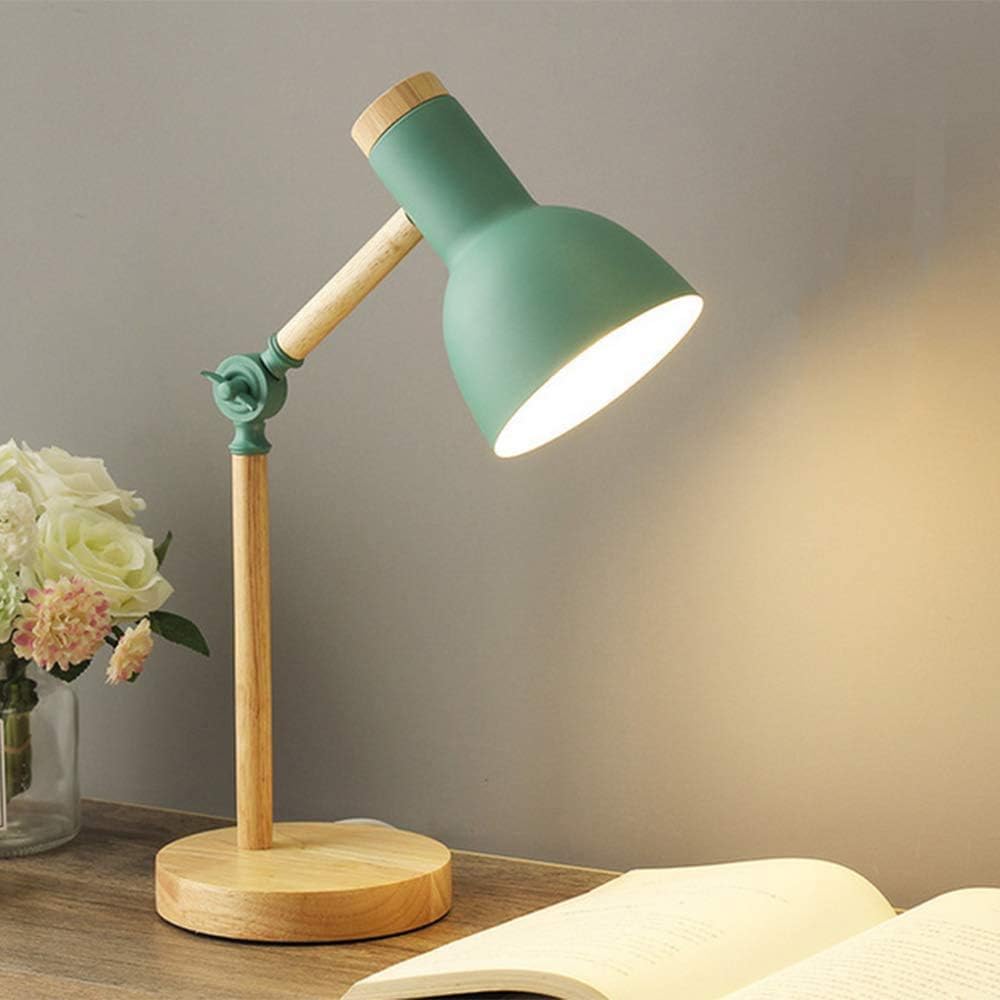 Tischlampe, Schlafzimmer-nachttischlampe, Kinder-augenschutz-leselampe, Verstellbare Schreibtischlampe, Led E27 Arbeitszimmer-nachtlicht (grün) [energieklasse A++]