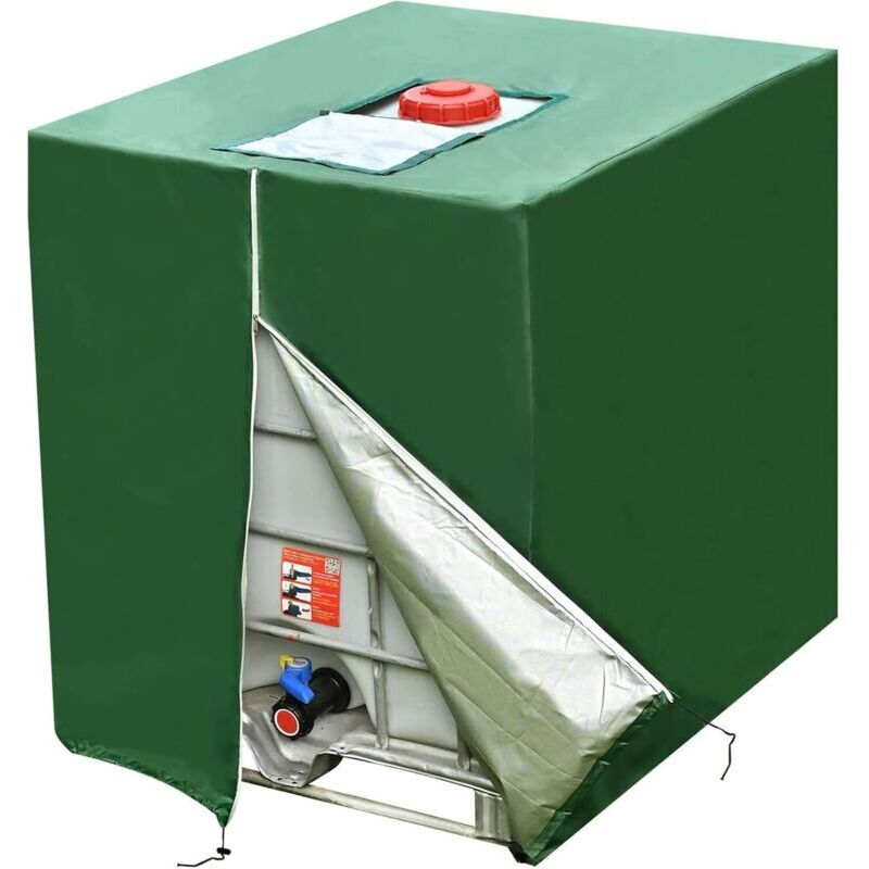 Schutzhülle Für 1000-liter-ibc-wassertank. Wasserdichte, Uv-beständige 210d-abdeckung, 120 X 100 X 116 Cm (grün).