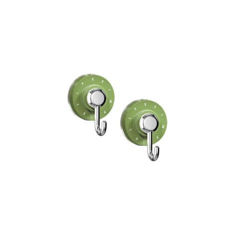 Set Mit 2 J-förmigen Saugnapfhaken – Grüne Haken Mit Starken Saugnäpfen – Kein Bohren Erforderlich Für Glatte Wände (bad, Küche, Balkon) – Zum Aufhängen Von Handtüchern, Küchenutensilien Und Kleidung