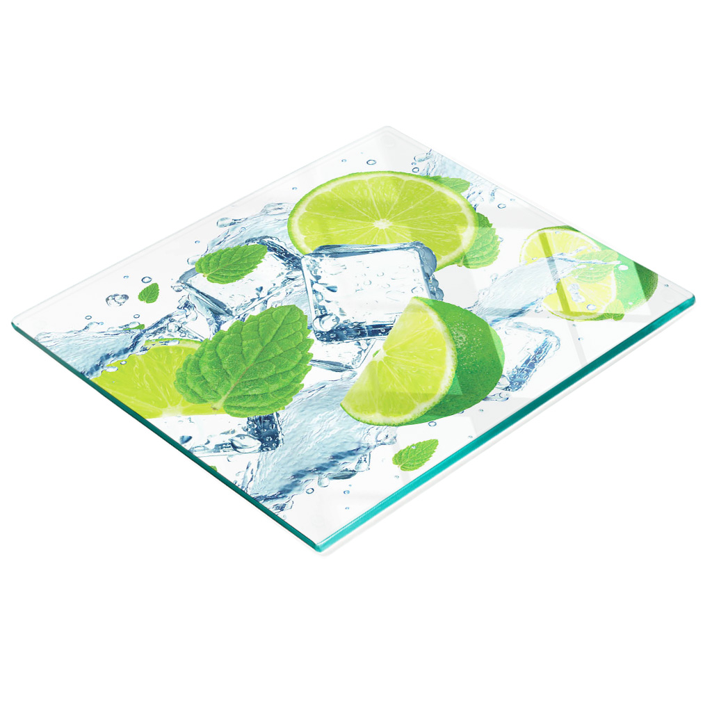 Multifunktionale Küchen-dekorationsplatte Aus Glas, Limette Mint, 60 X 52 Cm