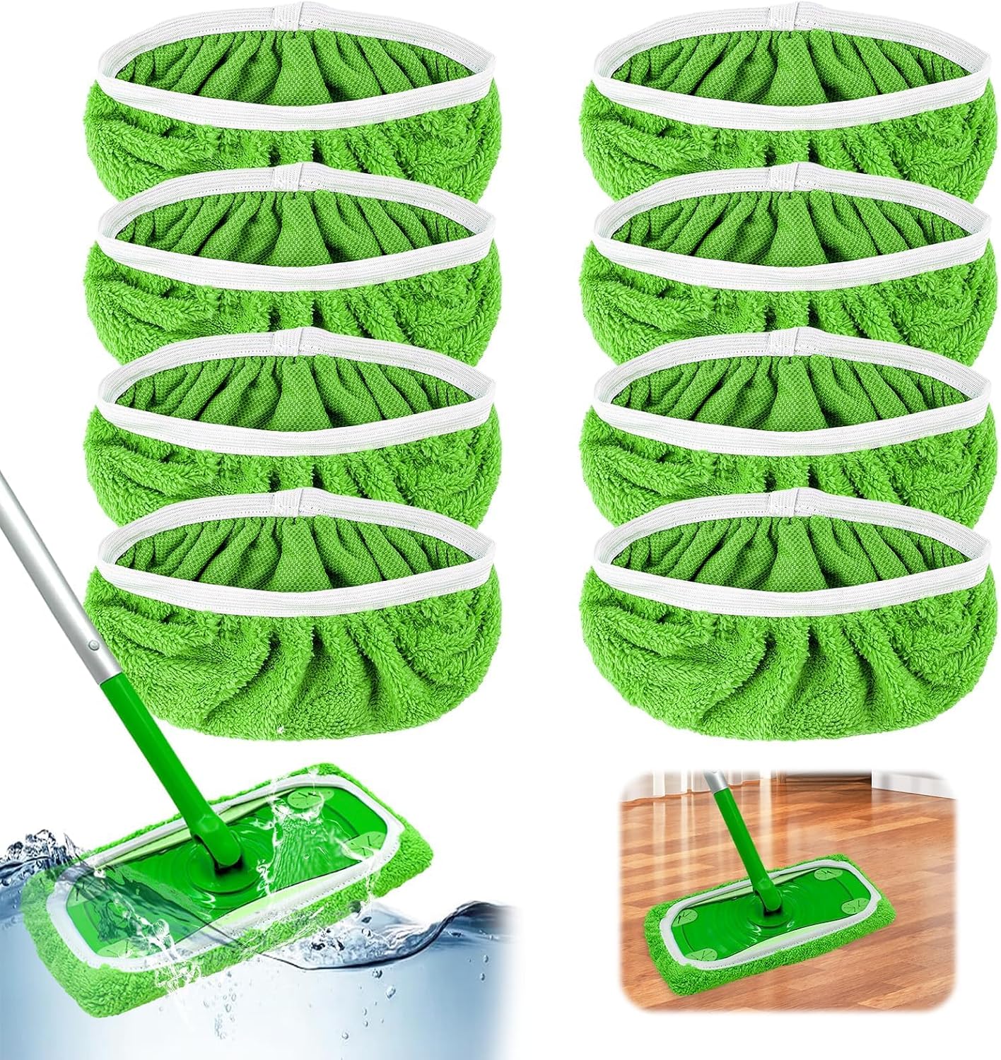 8 Stück Wiederverwendbare Tücher Für Swiffer, Moppspray, Waschbare Mikrofaser-mopps Reinigen Trockene Oder Nasse Böden, Geeignet Für Alle Bodentypen