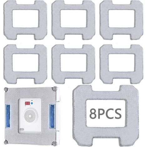 8-teiliges Reinigungstuch-set Für Ecovacs Winbot, Ersatz-wischmoppbezüge Für Ecovacs Winbot, Waschbare Ersatz-wischmoppbezüge, W1 Pro Ersatz-wischmoppbezüge, Für Winbot W1 W1 Pro (hellgrau) - Crezuo