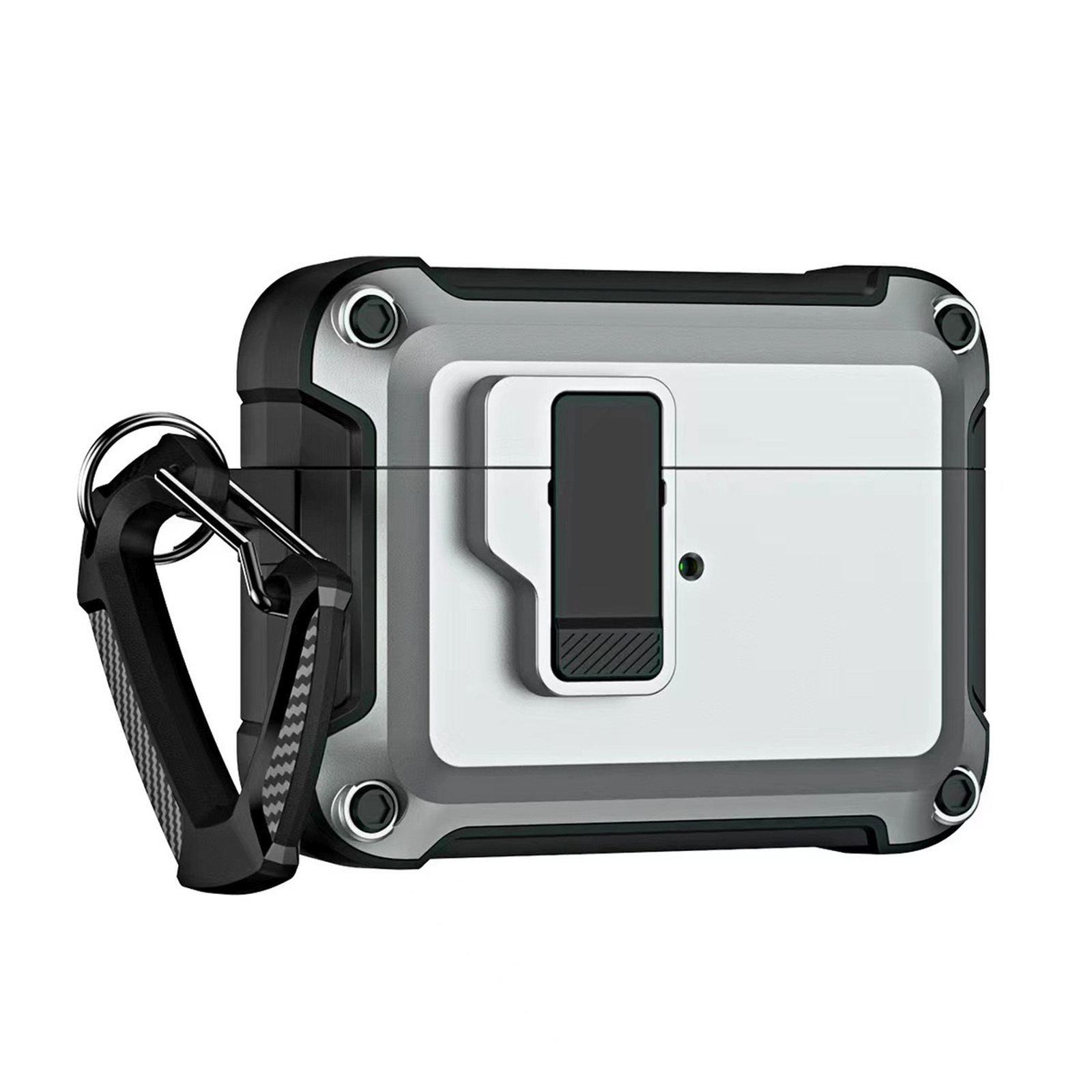 Airpods 4 Hartschalenetui Mit Karabinerhaken – Grau