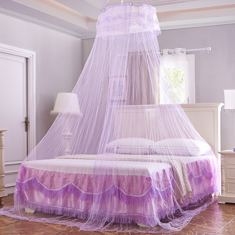 Rundes Moskitonetz Fürs Bett, Schutz Vor Mücken Und Fliegen, (hellviolett)