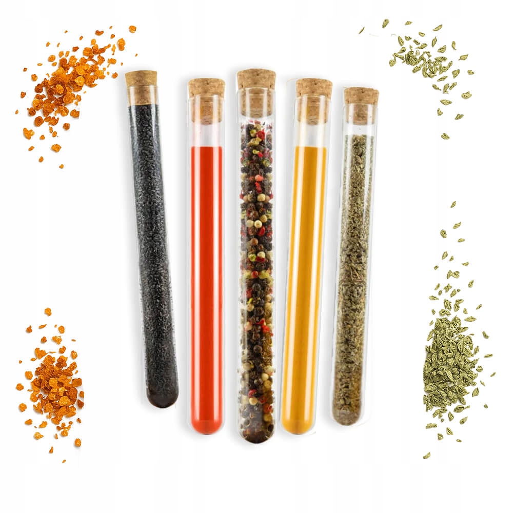 5 Glasfläschchen Mit Korken Für Gewürze, Kräuter, Hochzeiten, Geschenke, Süßigkeiten