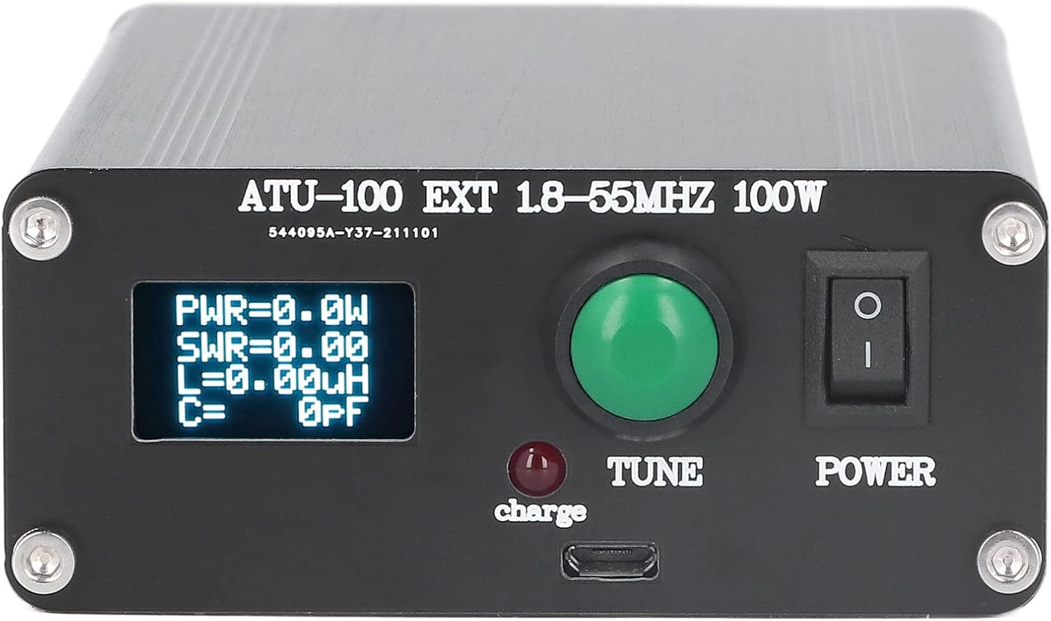Automatischer Antennentuner Atu-100 1,8–50 Mhz, 100 W, Kleiner Offener Kurzwellen-antennentuner, 2,4 Cm Oled-antennentester Aus Aluminiumlegierung Mit Metallgehäuse