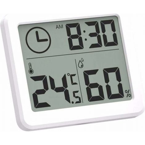 Digitales Innenthermometer Mit Hygrometer, Wetterstation, Wecker, Lcd-display Mit Umschaltbarer Temperatur-/feuchtigkeitsanzeige, Wandhalterung Und Tischständer