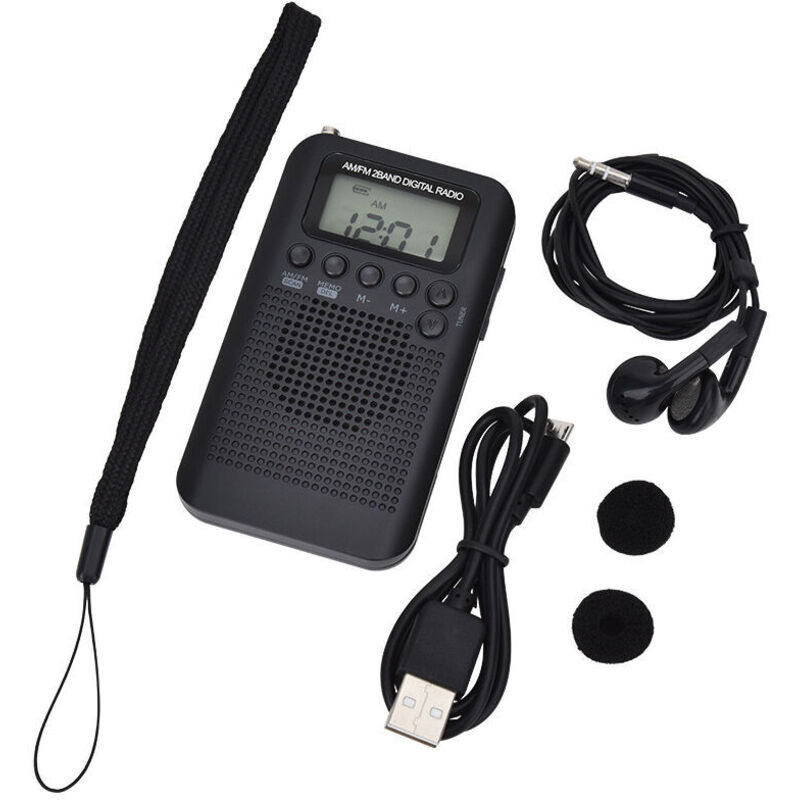 Tragbares Digitales Fm/am-stereo-dsp-radio – Hochwertiger Empfang Von Bis Zu 58 Sendern – Betrieb Über Usb Und Aaa-batterien – Kopfhörerkompatibel