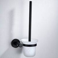 Wandmontierter Wc-bürstenhalter Mit Halterung, Milchglas/mattschwarz