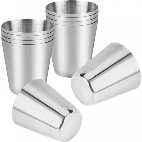 12-teiliges Set Edelstahlbecher (30 Ml), Wiederverwendbare Metallbecher Für Kaffee, Bier, Whisky, Camping, Partys, Outdoor-aktivitäten, Reisen, Bars, Bpa-frei