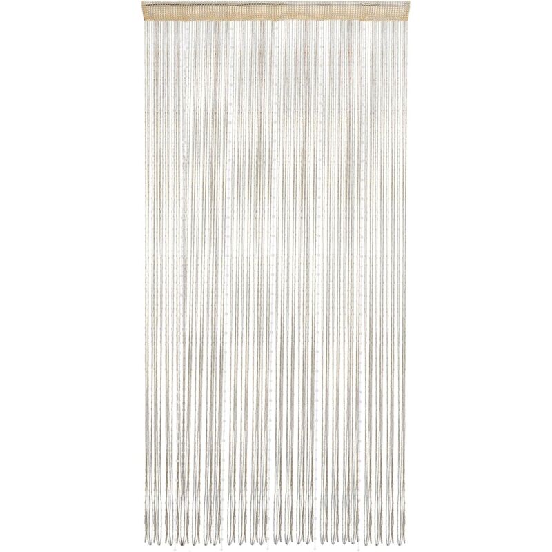 Türvorhang Mit Kristallperlen, 200 X 99 Cm – Polyester Mit Schimmerndem Silberband – Hängende Wohndekoration
