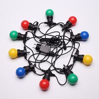5 M Lange, Mehrfarbige Lichterkette (ip65), Elektrische Lichterkette Für Den Außenbereich Mit 10 Glühbirnen (blau, Rot, Gelb, Grün), Romantische Außendekoration Für Terrasse Und Garten