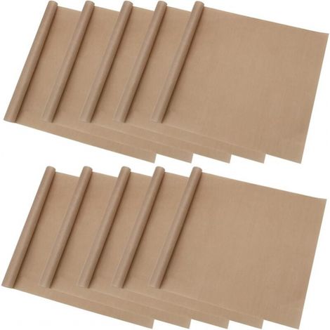 Set Mit 10 Teflon-backblechen, Wiederverwendbare Antihaft-ofenauskleidung 50 X 40 Cm Zum Grillen, Wärmeleitung, Hitzebeständig Bis 270 °c.