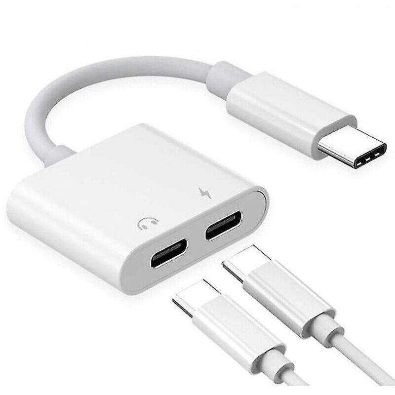 Dual-usb-typ-c-splitter Mit Dac. Audioadapter Und Ladekonverter Für Pixel 2, 3, 4 Xl, Galaxy S10, 9, 8, Huawei P30 Pro.