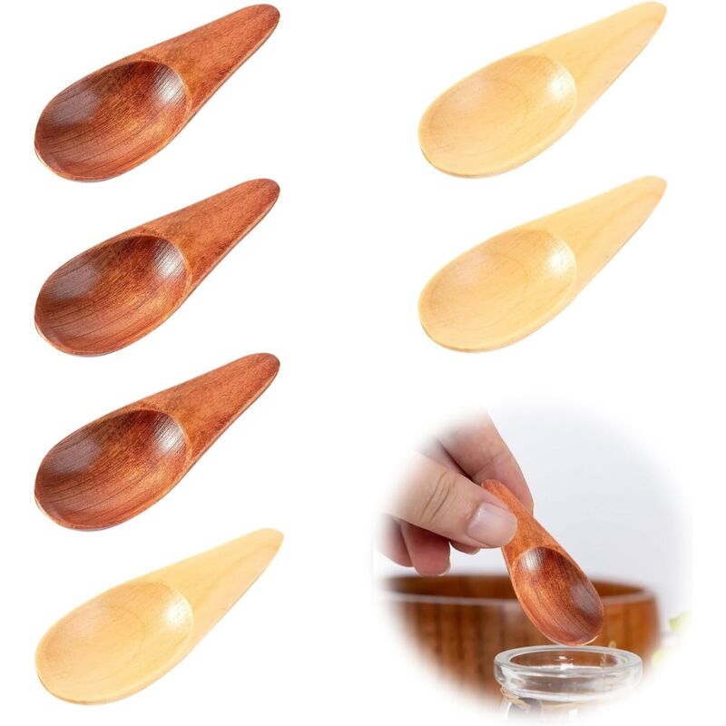 Umweltfreundliche Holzlöffel, 6er-set Mini-löffel, 6,5 Cm, Für Tee, Marmelade, Kaffee Und Gewürze - Ulisem