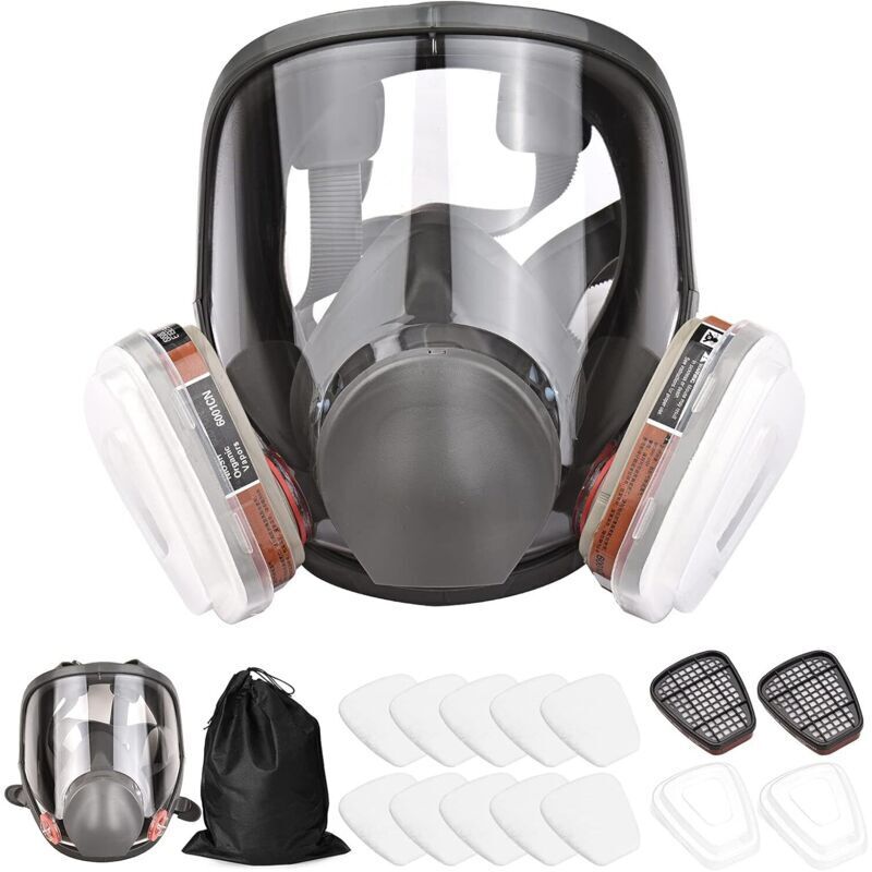 Wiederverwendbare 16-in-1-vollgesichtsmaske. Umfassender Schutz Vor Gasen Und Organischen Dämpfen. Breites Sichtfeld Für Lackier-, Polier-, Schweiß- Und Andere Anwendungen.