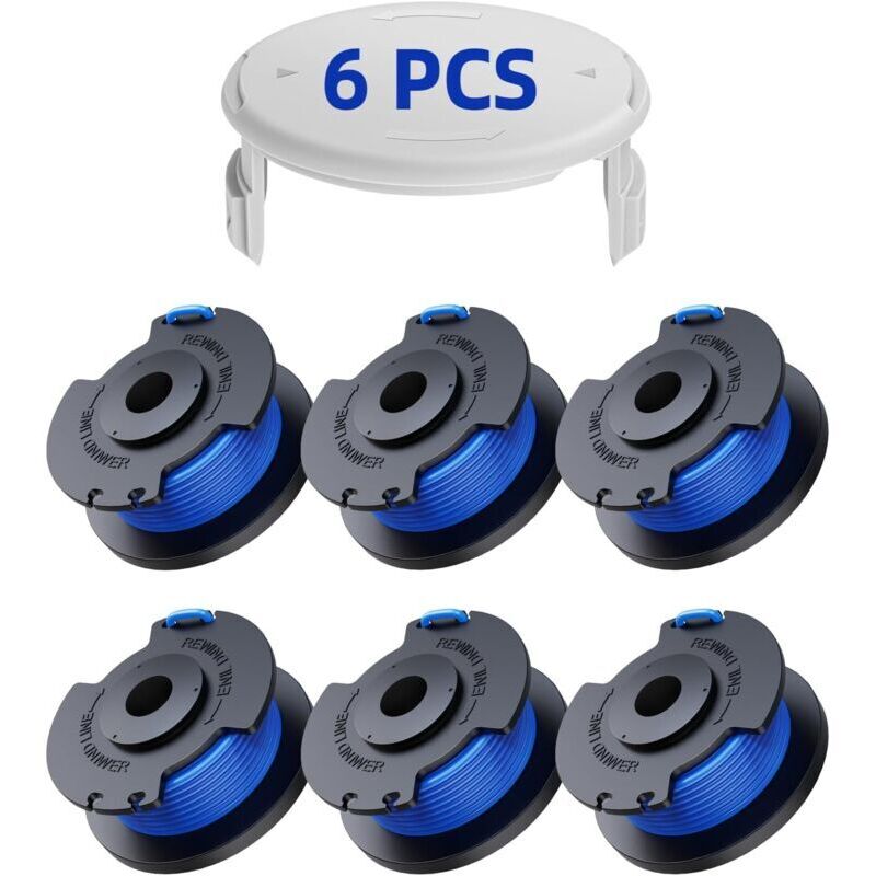 6er-pack Ersatzspulen Für Trimmerfaden. Spulendurchmesser 1,6 Mm. Länge 20,11 M (6 Spulen Trimmerfaden, 1 Schutzhülle).