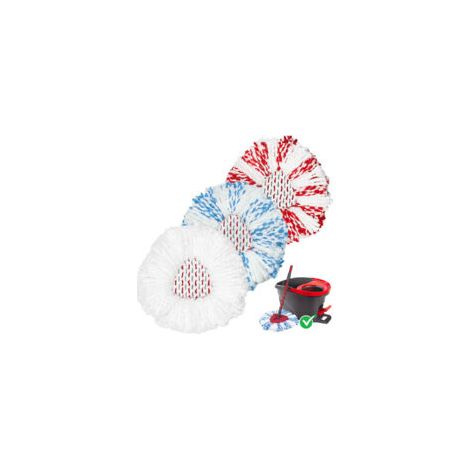 Mikrofaser-ersatzmoppköpfe, Wiederverwendbare Moppköpfe Für Vileda Turbo 3-in-1 Easywring&clean Spin Mop, Waschbare Ersatzmoppköpfe, 3 Stück - Crezuo