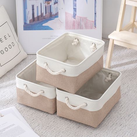 Zusammenfaltbare Aufbewahrungsboxen. Würfelförmige Aufbewahrungsboxen Aus Stoff. Aufbewahrungskörbe Für Die Ganze Familie. Seilgriffe Für Schlafzimmer, Wohnzimmer, Kleidung Und Spielzeug. Schrankfäche