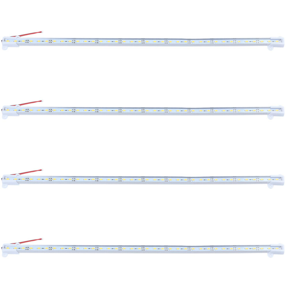 4 X 50 Cm Led-streifen (12 V, 36 Leds, Smd 5050), Hartfaserplatte, Aluminium, Warmweiß