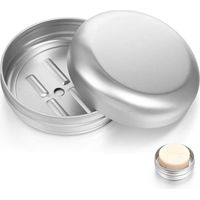 Set Mit 2 Auslaufsicheren Seifenboxen Aus Aluminium Mit Abtropffläche Für Zuhause, Reisen Und Camping (rund)