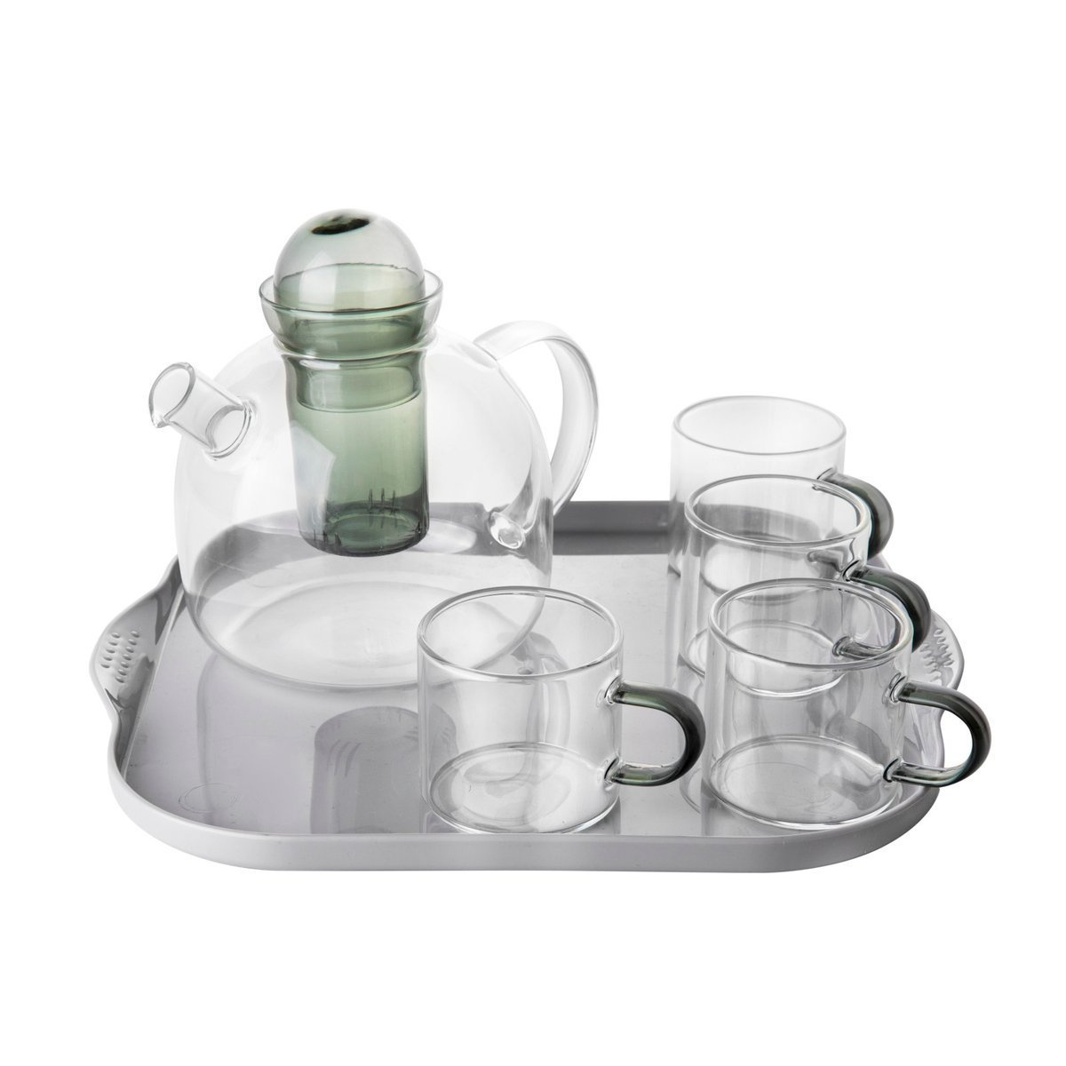 Florina 670 Ml Set, Bestehend Aus 4 Gläsern, Einer Teekanne Und Einem Tablett