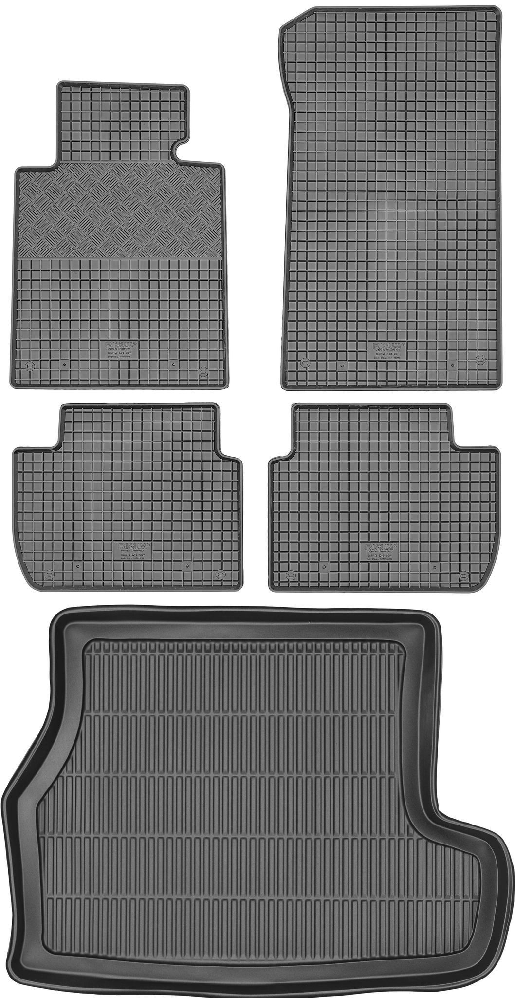 Bmw 3er E46 Touring (1998–2005) – Set: Gummifußmatten + Kofferraummatte