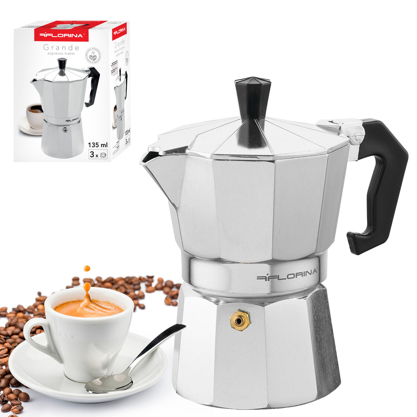 Florina Grande Espressomaschine Für 3 Tassen