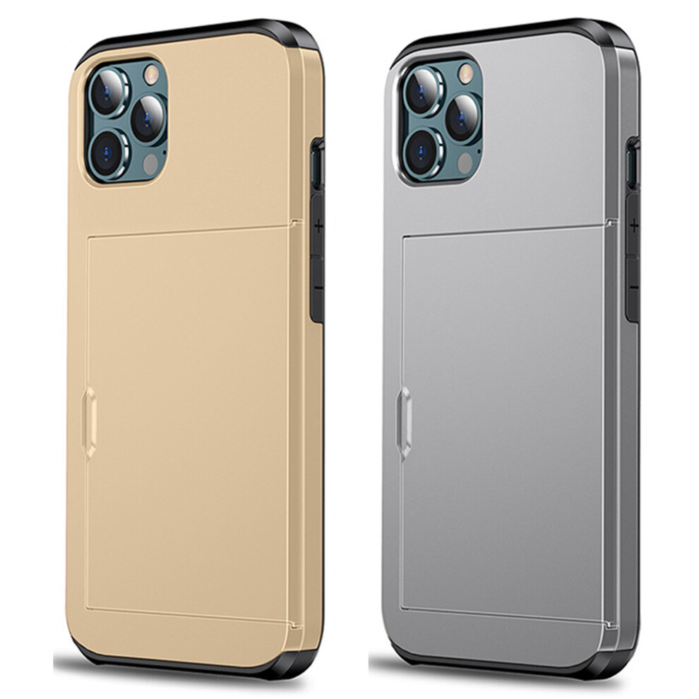 Stoßfestes Dual-layer-case Für Iphone 11, Weicher Gummirahmen, Ultradünnes Wallet-design Mit Verstecktem Kartenfach, Stilvolles, Kratzfestes Hartschalenetui, Unisex.