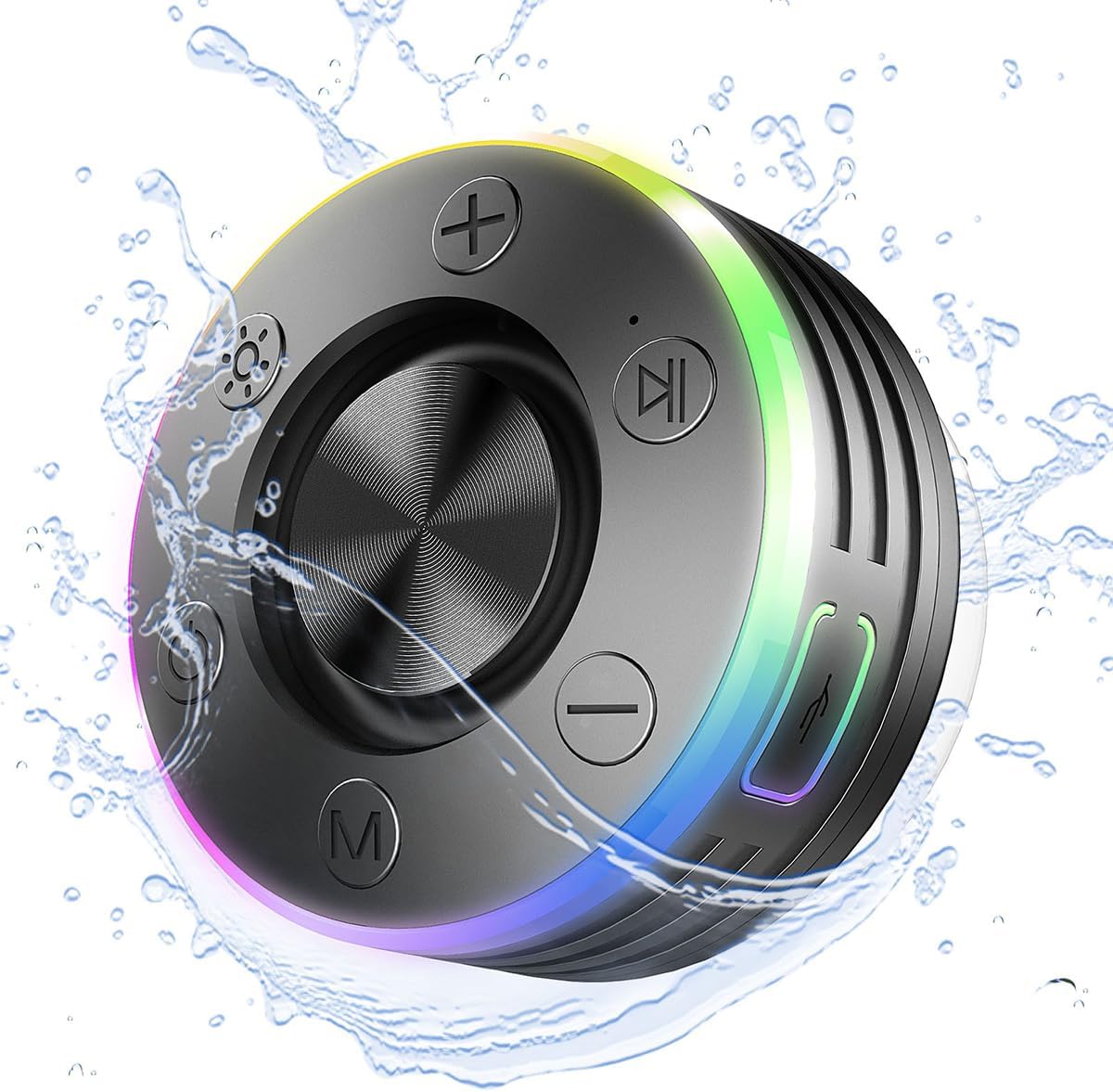 Wasserdichter Ipx7 Bluetooth-duschlautsprecher + Bluetooth 5.2 + Freisprechfunktion + Fm-radio – Mini-lautsprecher Für Badezimmer, Partys, Reisen Und Outdoor-aktivitäten