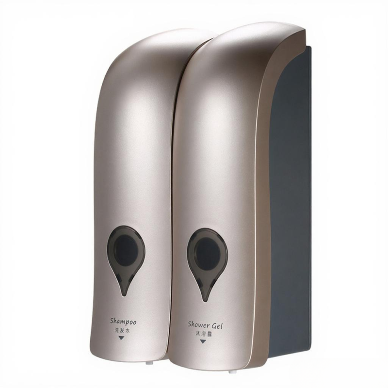Wandmontierter Doppelseifenspender, 2 X 300 Ml, Halterung Für Duschgel Und Shampoo – Champagnergold