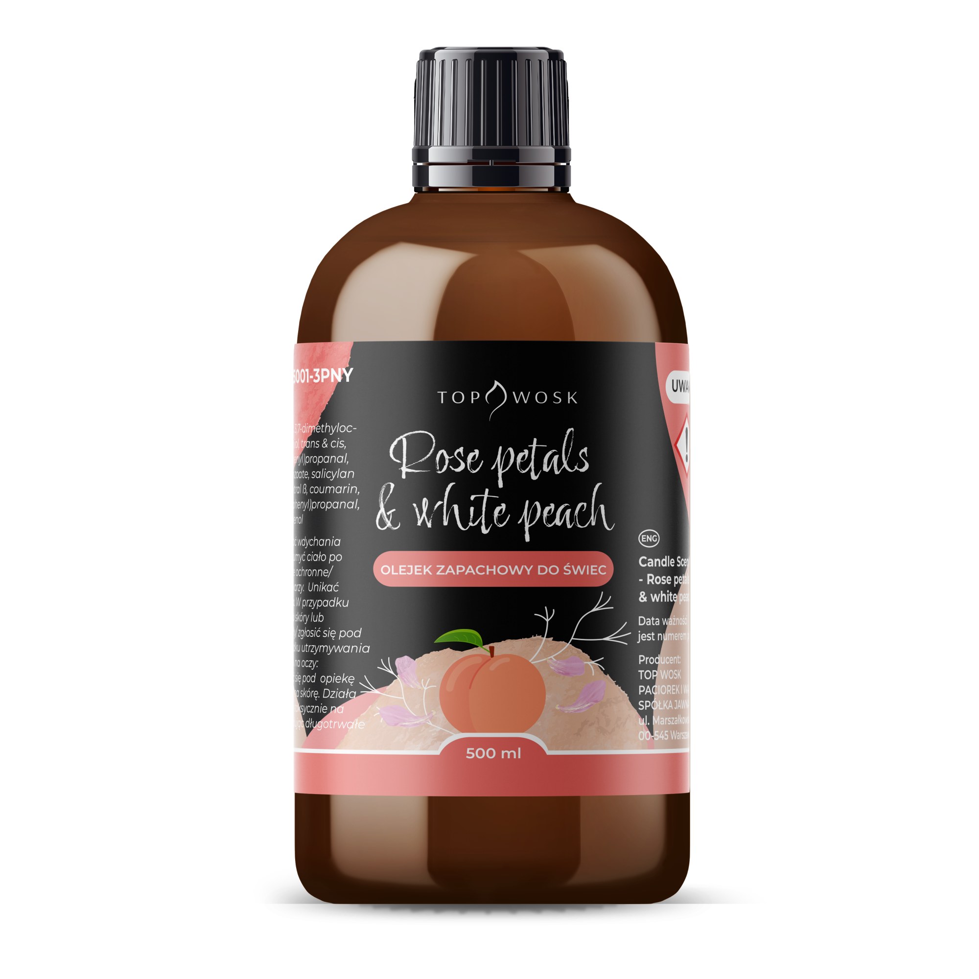 Duftöl Mit Rosenblüten Und Weißem Pfirsich, 500 Ml