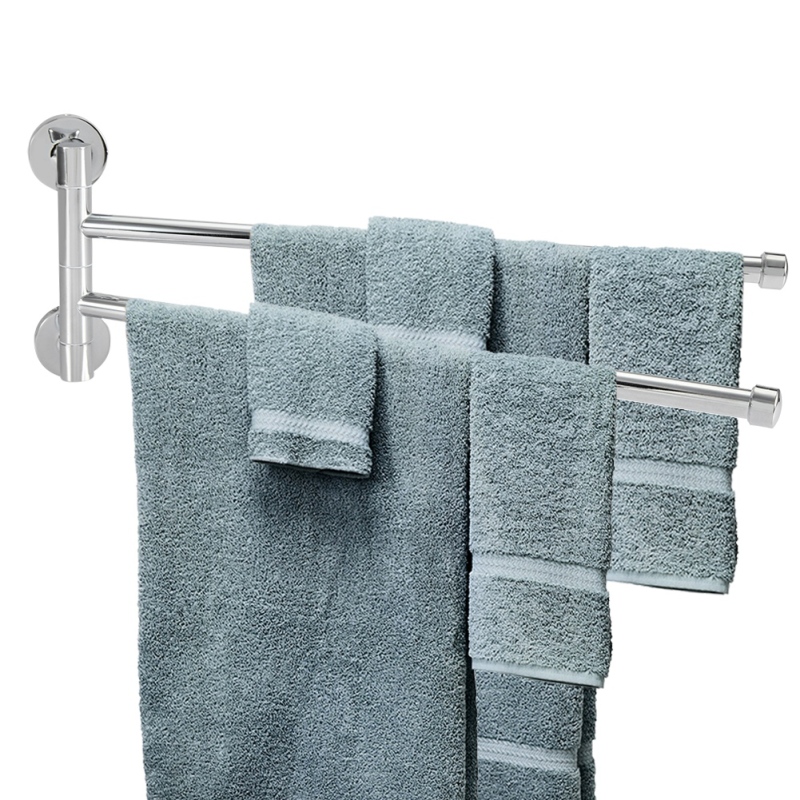 Schwenkbarer, Wandmontierter Handtuchhalter Für Das Badezimmer (2 Arme)